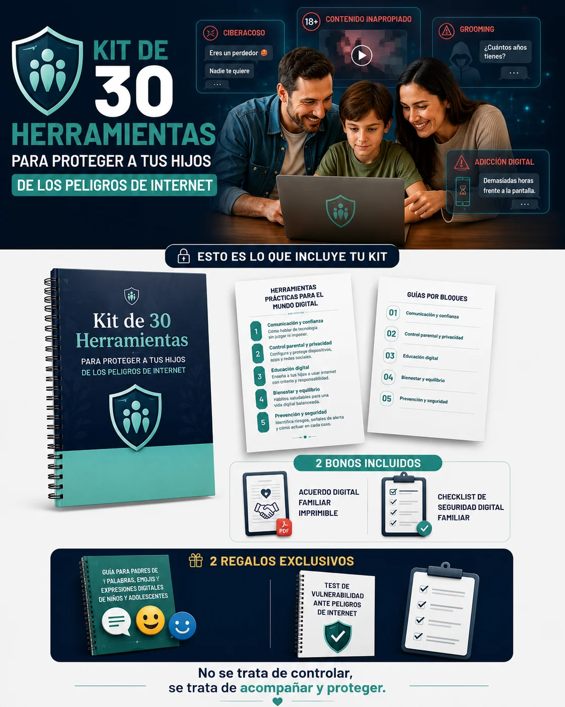 Kit de 30 Herramientas: guía digital, cuaderno y guías impresas
